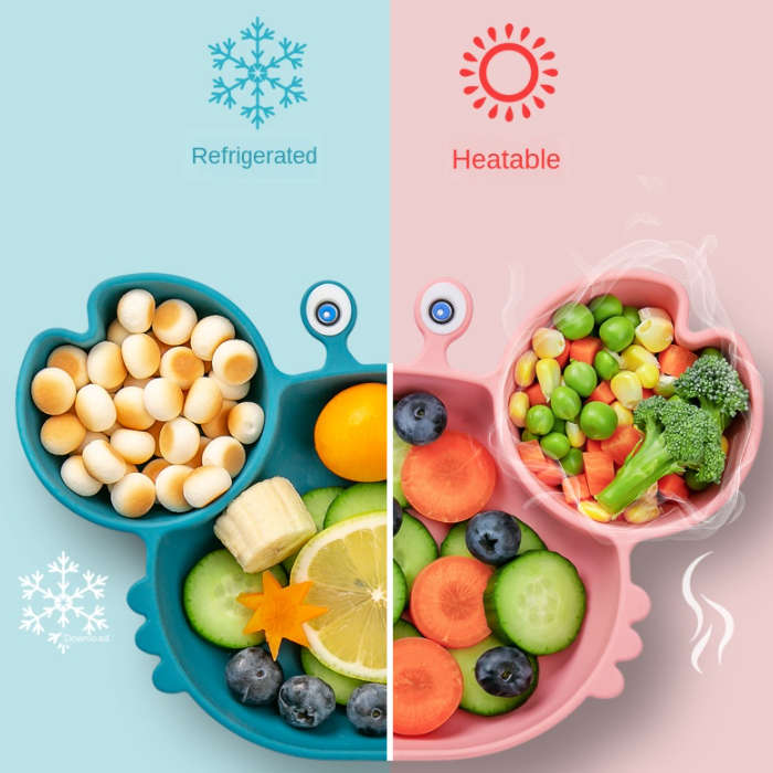 Children Feeding Plate Non-Slip Baby Food Feeding Bowl for Baby Dishes Silicone Suction Cute Crab Pl