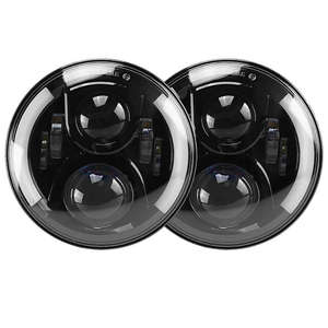 1Pcs 7 Inch Round LED Headlight Hi/Low Beam Halo Angle Eye