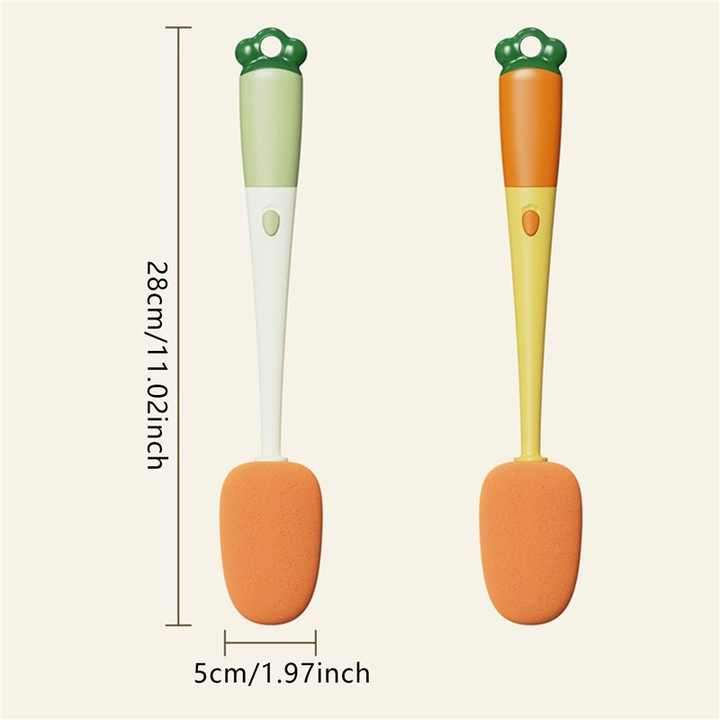 Multifunctional Sponge Long Handle Cup Brush 3in1 Cleaning Brush Cleaning Notches