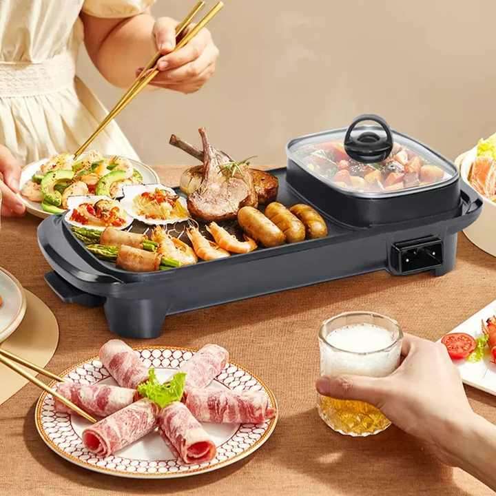 The Most Popular 2 in 1Multifunctional Electric Hot Pot,Electric Baking Tray,Two in One Electric Tub