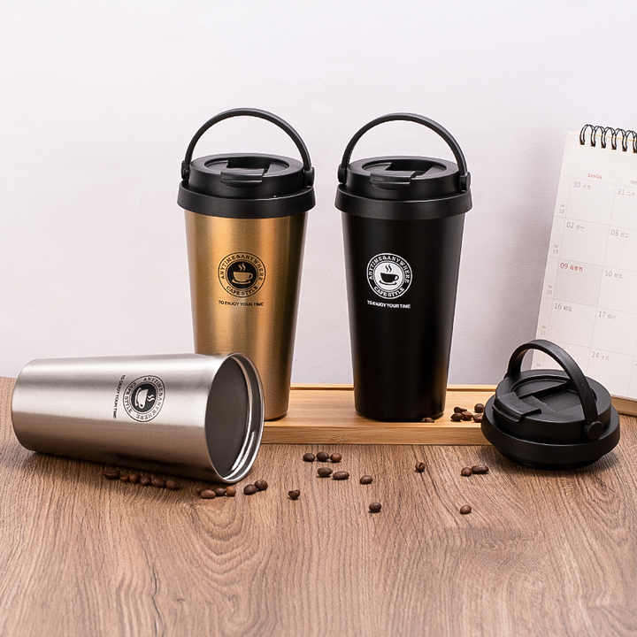 Reusable Double Stainless Steel Insulated Tea Cup Generation Coffee Mug 500ml Personalized Travel Cu