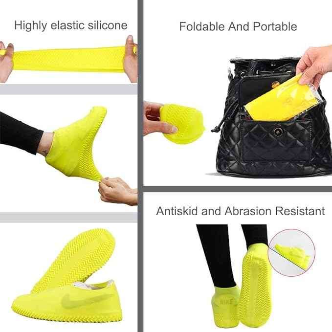 Waterproof Shoe Covers Non-Slip Water Resistant Overshoes Silicone Rubber Rain Shoe Cover Outdoor Cy