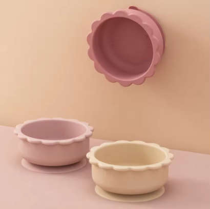 Baby Silicone Bowl Lion Shape Tableware Solid Color Baby Food Storage BPA Free Suction Baby Meal Tr