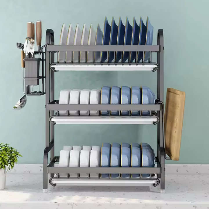 44 * 24 * 51cm Drying Product Storage Rack Multi Functional Dish Storage Rack Dish Holders