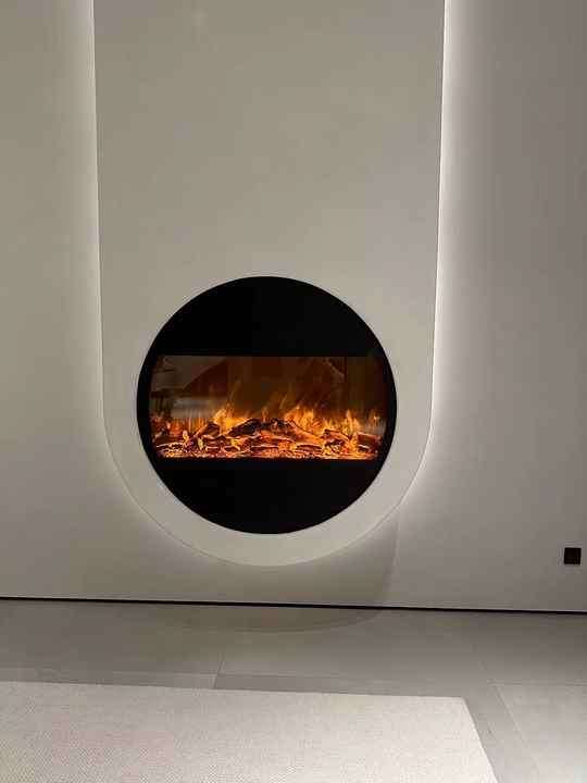 Indoor Floating Electric Fireplace Paves the Way to a Cozy Atmosphere.