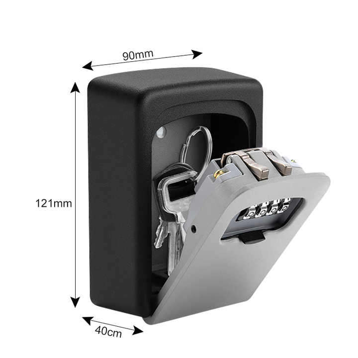Custom 4 Digital Lock Box Colorful Wall Mount Key Safe Lock Box Combination Storage Key Lock Box
