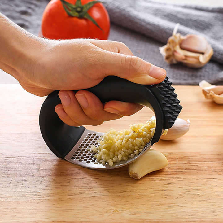 Stainless Steel 2 in 1 Garlic Rocker Crushing Press
