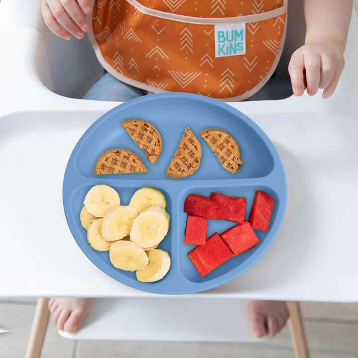 BPA-Free Silicone Divided Grip Dish Unbreakable Silicone Divided Suction Toddler Plates Divided Baby