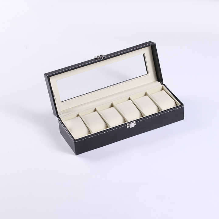6 Grids Watch Box PU Leather Watch Case Holder Organizer Storage Box for Quartz Watches Jewelry Boxe