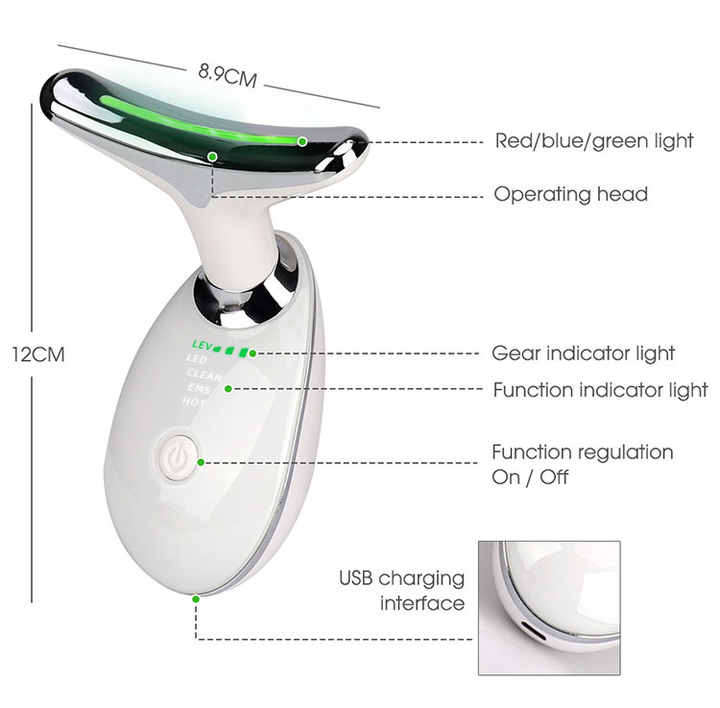 USB Neck Lifting Massager with Heat Function for Removing Wrinkles Skin Tightening and Face Lift