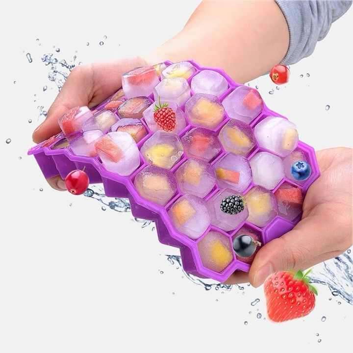 Hexagonal Silicone Ice Cube Trays Lightweight Freezer-Reusable Ball Mold for DIY Food Juice Coffee T