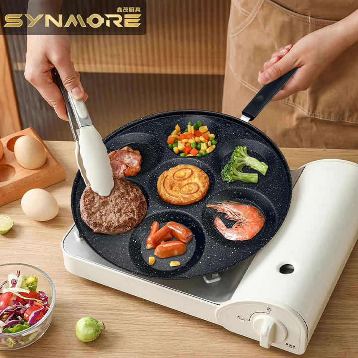 7 Hole Pancake Pan Flat Non Stick Omelet Frying Pan