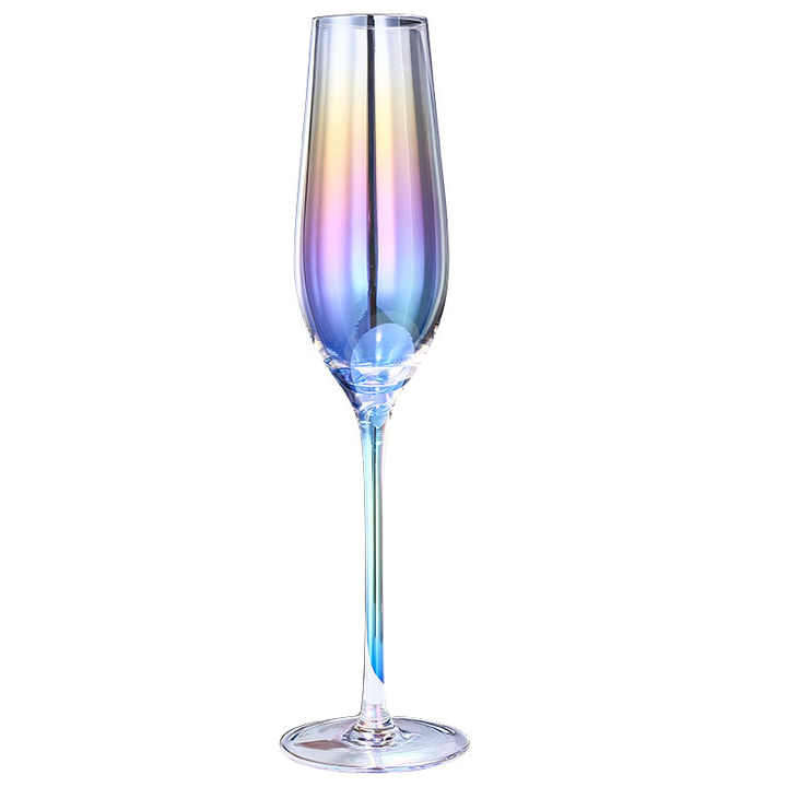 6 pcs Champagne Glass Set - Rainbow