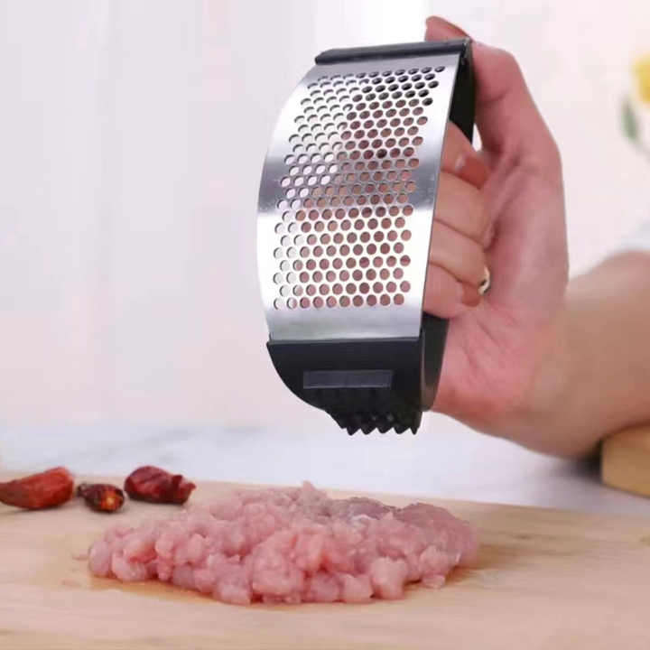 Manual Garlic Crusher Chopper Stainless Steel Garlic Press With Plastic Handle Kitchen Gadgets