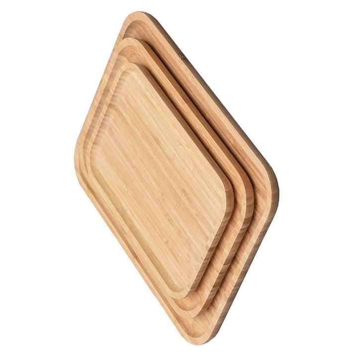 3PC BAMBOO FOOD TRAY