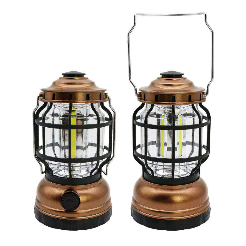 Portable Camping Lantern Dimming Knob outdoor LED COB Tent light with hook 360 Degrees