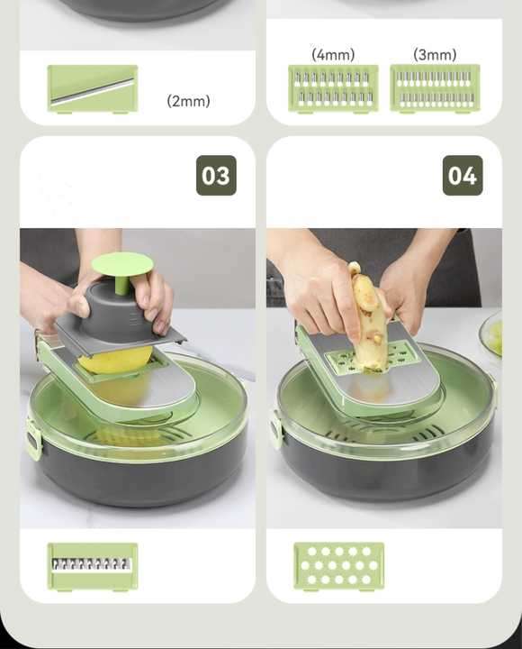 9 in 1Vegetable Cutter New Multi-functional Drain Vegetable Chopper and Grater