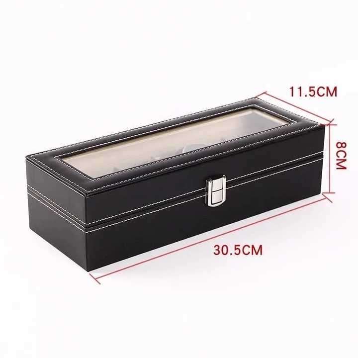 6 Grids Watch Box PU Leather Watch Case Holder Organizer Storage Box for Quartz Watches Jewelry Boxe