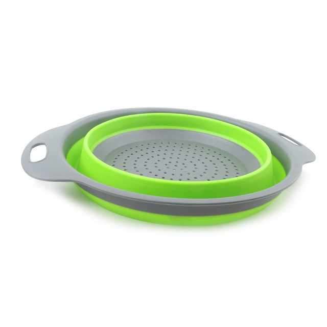 BPA Free Heat Resistant Drainer Steam Basket Kitchen Collapsible Colander with Handle