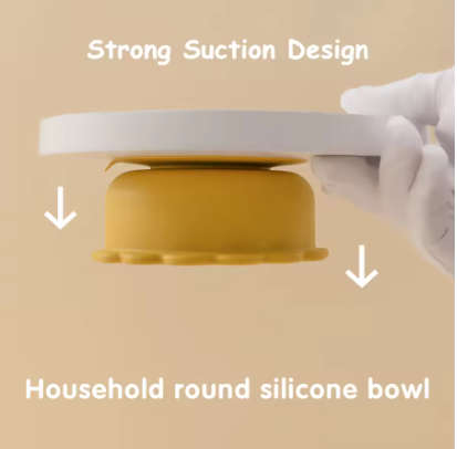 Baby Silicone Bowl Lion Shape Tableware Solid Color Baby Food Storage BPA Free Suction Baby Meal Tr