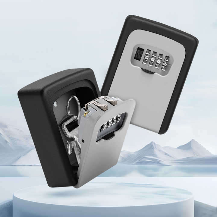 Custom 4 Digital Lock Box Colorful Wall Mount Key Safe Lock Box Combination Storage Key Lock Box