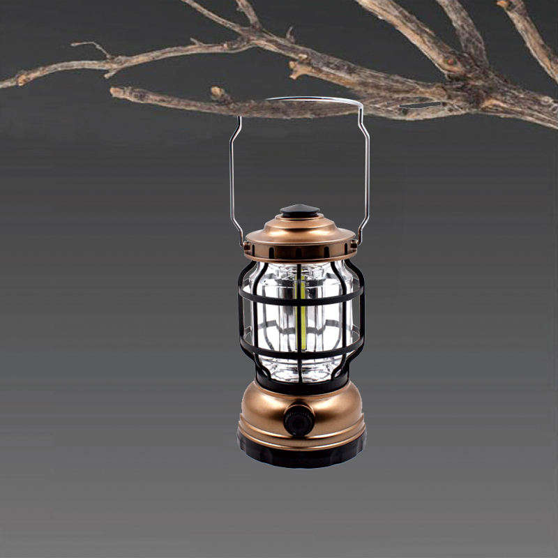 Portable Camping Lantern Dimming Knob outdoor LED COB Tent light with hook 360 Degrees