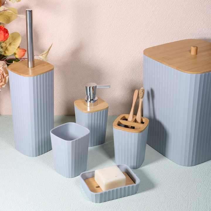 Modern 6PCS Plastic Bathroom Set Home Decor Bathroom Sets for Hotel