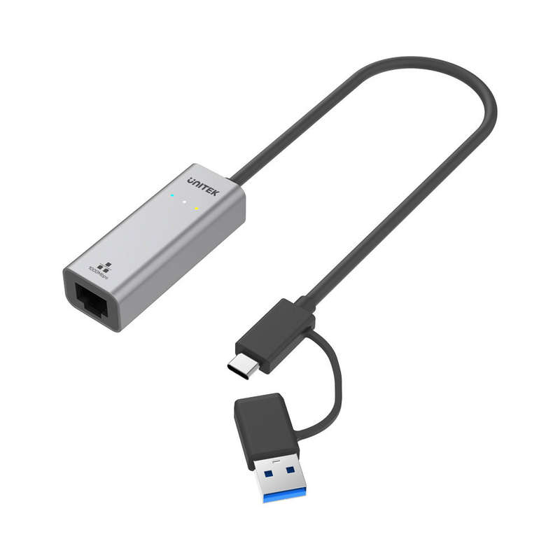 Unitek Y-3465A Type-C To Gigabit Ethernet Converter With Type-C To Type-A Adapter