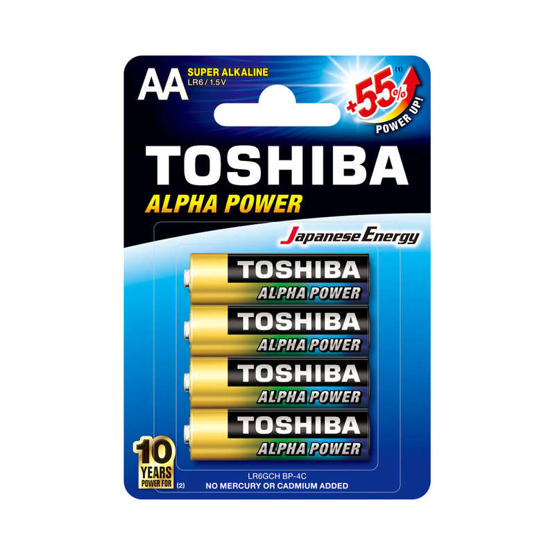 Toshiba Lr6Gch Alpha Power Alkaline Aa Batteries - 6