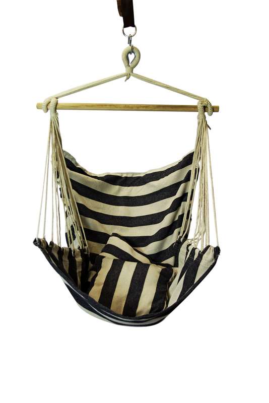 Finery - Hammock Scoop Chair - Black/White Stripe