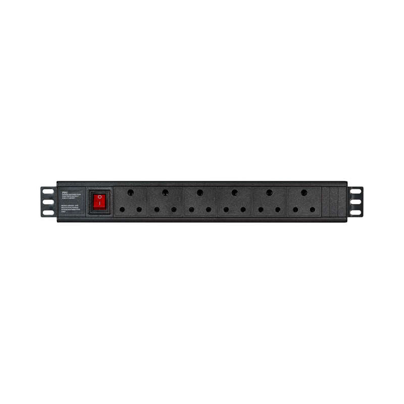 Linkqnet 6-Port Sa 3-Pin 1.5U Rackmounted Metal Multiplug Pdu