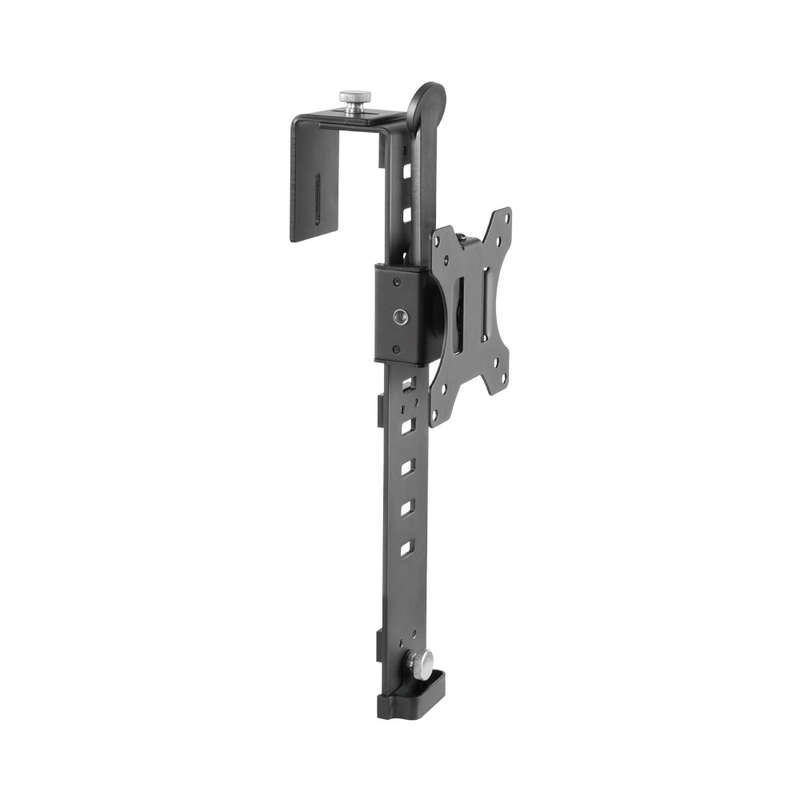 Bracket - Single Screen Ultra-Thin Adjustable Cubicle Wall Monitor Hanger - Universal Holder Perf...