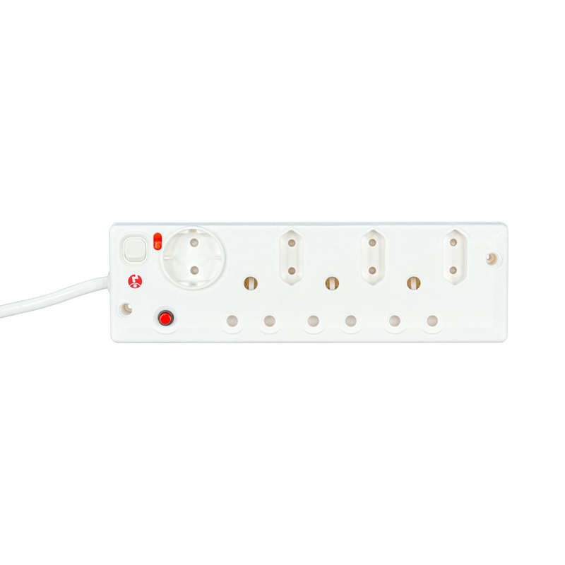 7-Port Multiplug With Switch And Surge Protection - 1X 10A Shuko, 3X 6A Euro And 3X 15A Sa