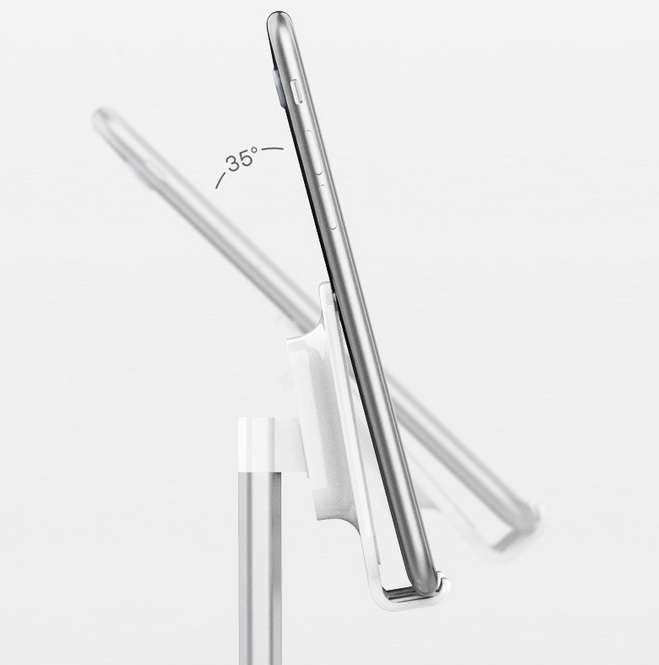 Adjustable Phoneand Tablet Metal Desk Stand - Grey
