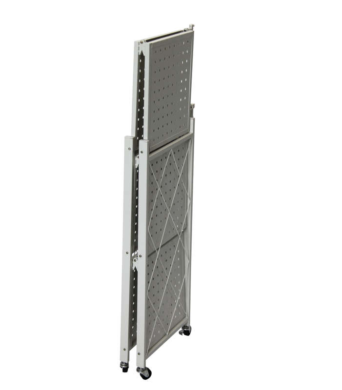 Fine Living Foldable Storage rack-White Metal 3 La
