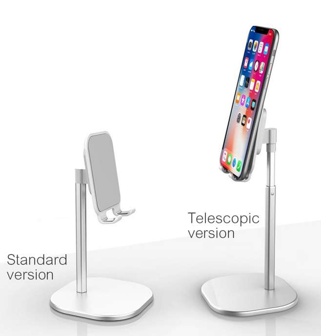 Adjustable Phoneand Tablet Metal Desk Stand - Grey
