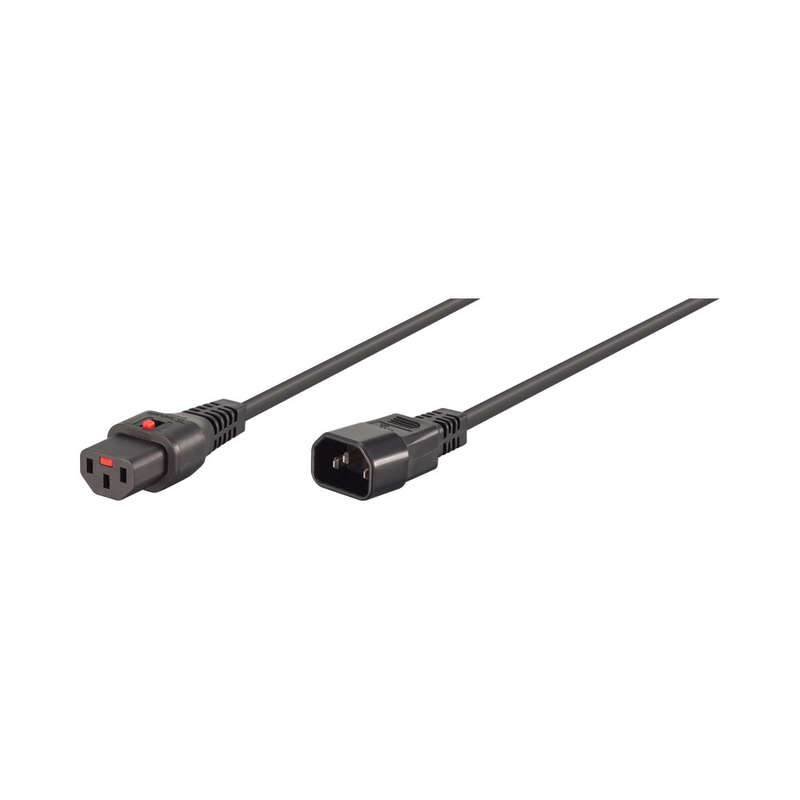 Ieclock 2M C14 To C13 Iec Lock Connector 3G 1.00Mm2 H05Vv-F Cables - Black