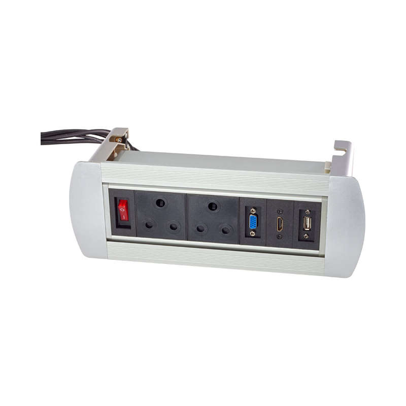 Manual Flipping Desktop Socket - Black
