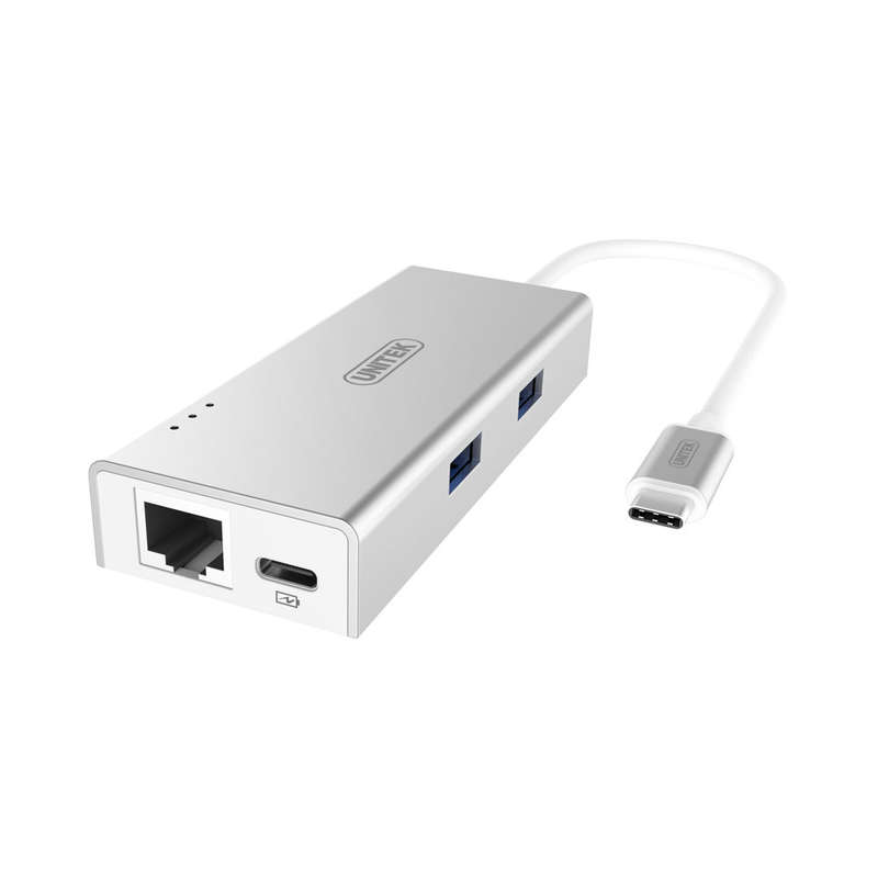 Unitek Type-C 2-Port Usb3.0 Hub With Power Delivery And Gigabit Ethernet