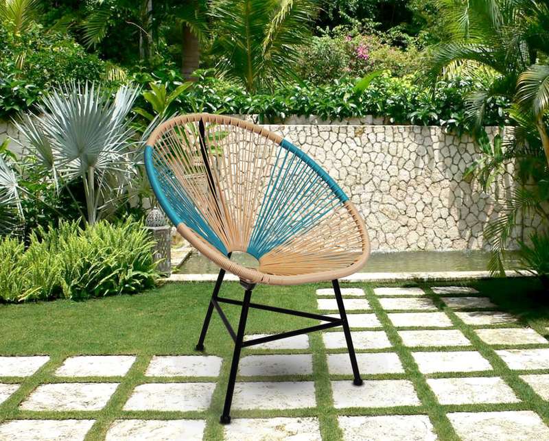 Rope Chair - Beige/Teal