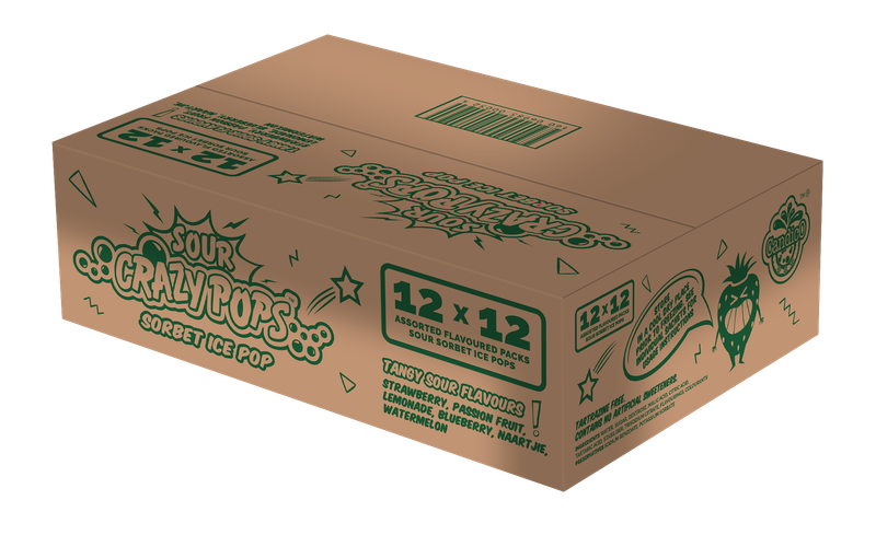 Sour Crazy Pops - Ice Pop Box of 12 x 12
