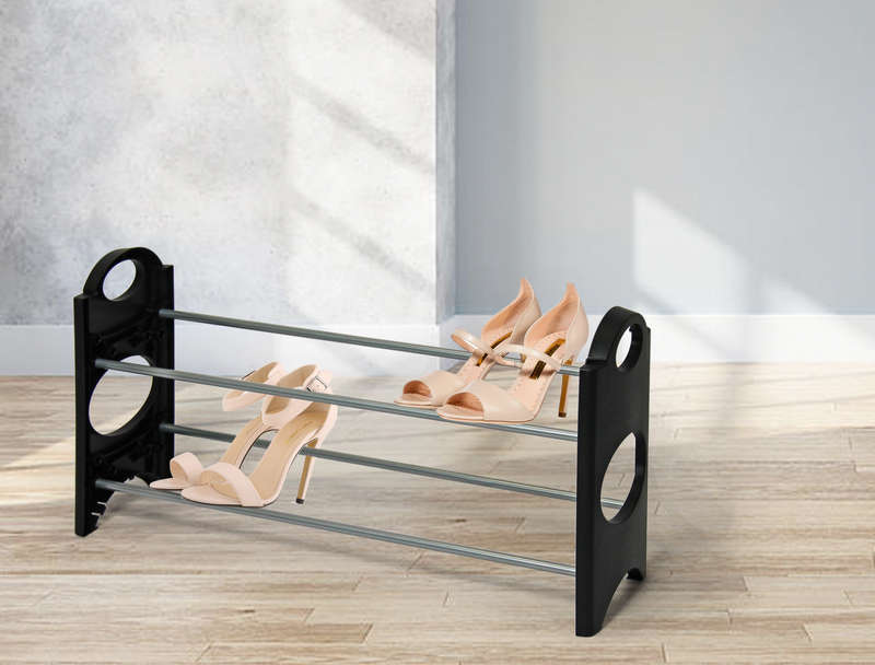 Shoe Rack - 2 Tier Black