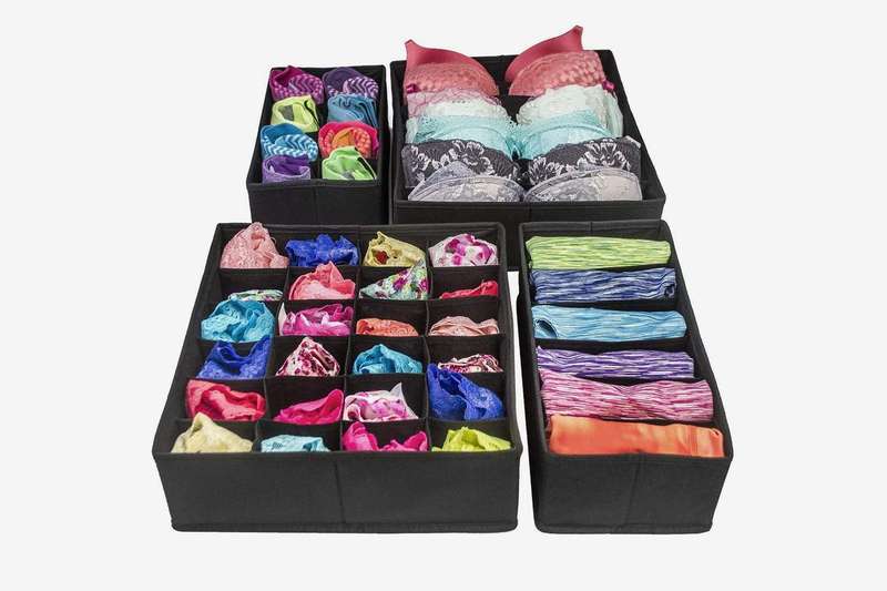 Set of 4 Collapsible organizer - Black
