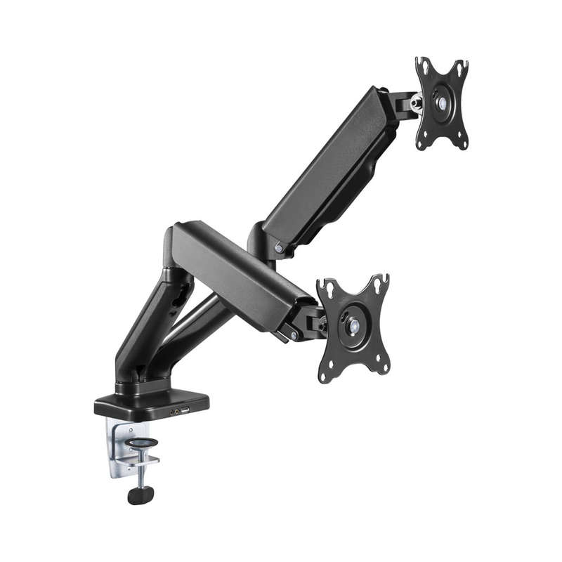 Linkqnet Ldt46-C024U 17-32" Dual Monitor Spring-Assisted Desktop Bracket With Usb And Audio Ports