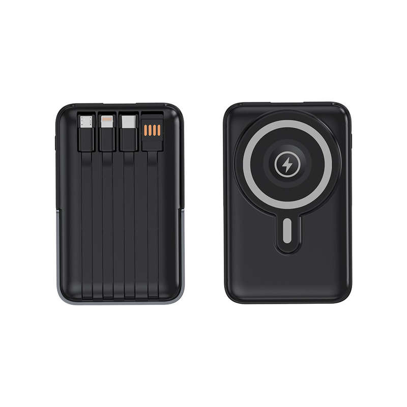 Linkqnet Tpbt941 10,000Mah 15W Magnetic Wireless Powerbank With Built-In Charging Cables - Type-C...
