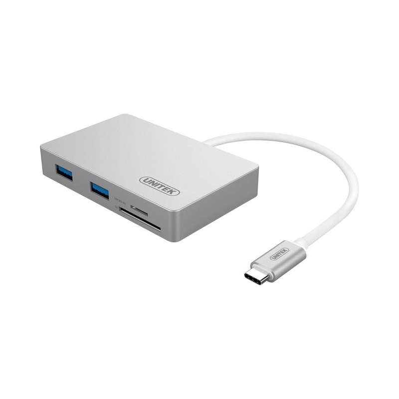 Unitek Type-C 2-Port Usb3.0 Hub With Power Delivery And Sd Micro Sd Card Reader