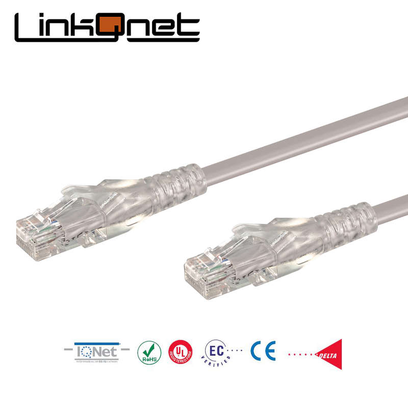 Linkqnet Rj45 Cat6 Anti-Snag Moulded Pvc Network Flylead - Grey - 0.5M