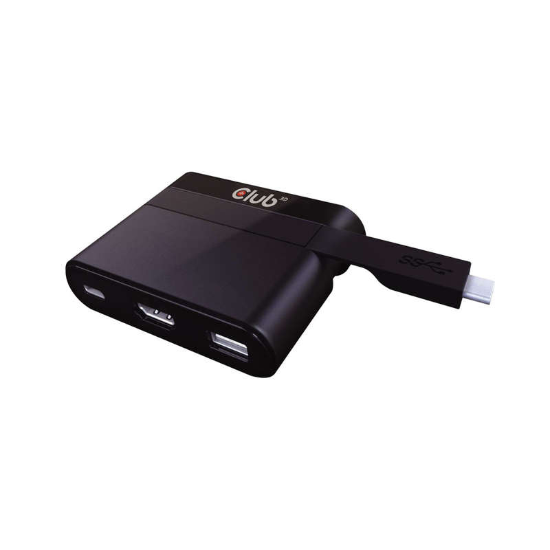Club3D Usb 3.1 Type-C To Hdmi 2.0 4K Adapter With Usb 2.0 + Usb Type-C Pd 60W Charging Mini Dock ...