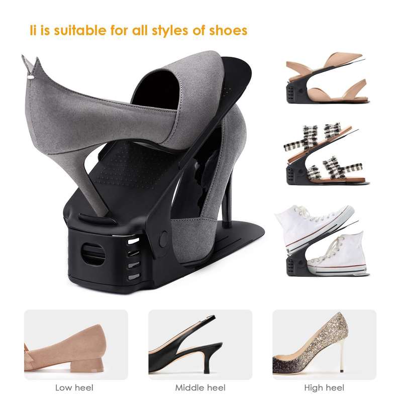 Fine Living Shoe Organizer - Set of 6 - Black