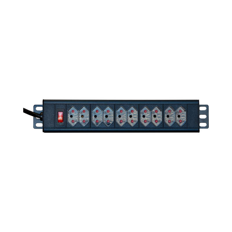 10-Port Euro 485Mm Rackmounted Metal Multiplug Pdu